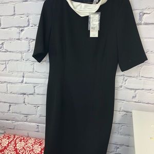 Tristan black dress satin collar.